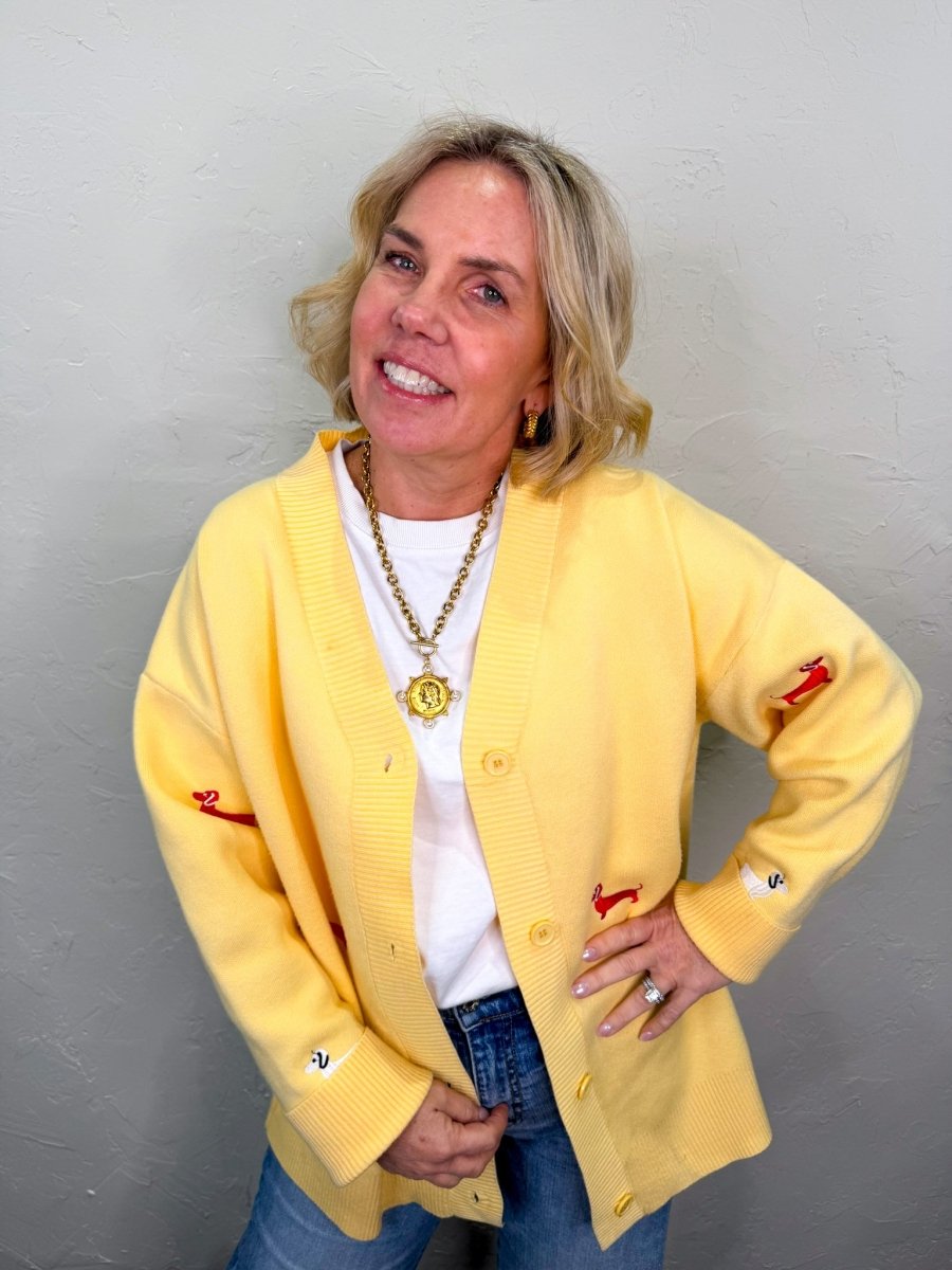Doxie Cardi - Yellow - Revel Boutique