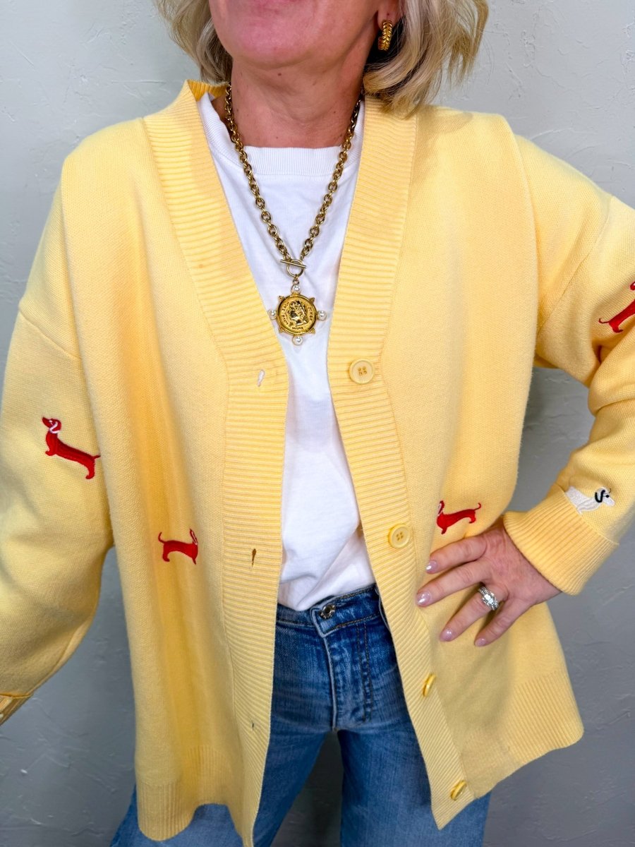 Doxie Cardi - Yellow - Revel Boutique