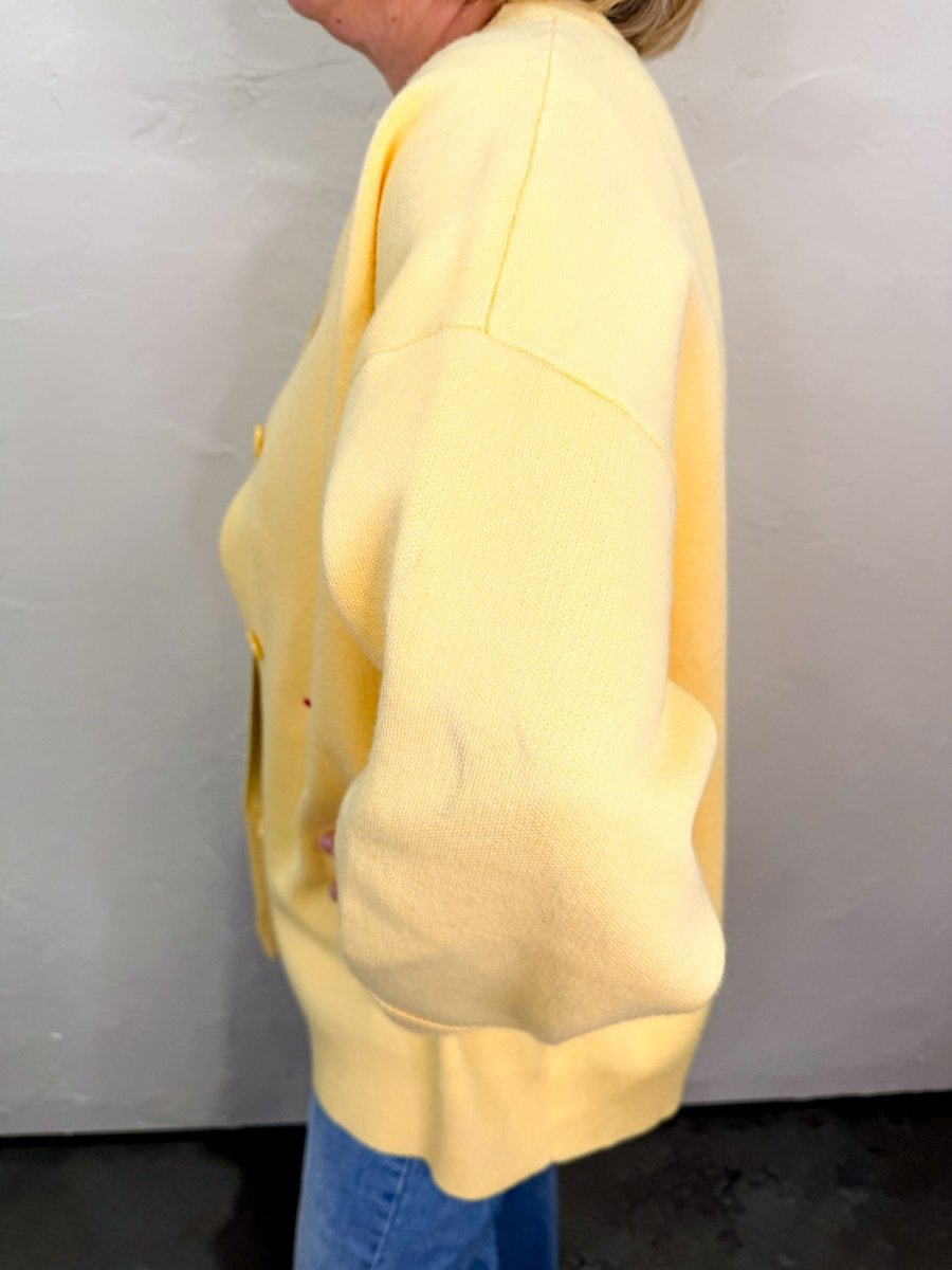 Doxie Cardi - Yellow - Revel Boutique