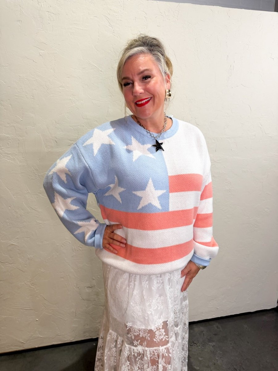 Dreamy Flag Sweater - Revel Boutique