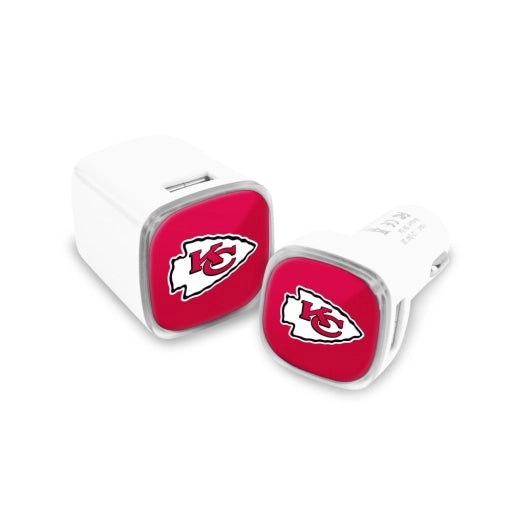 Load image into Gallery viewer, Car &amp;amp; Wall Phone Charger Pack - Kansas City Chiefs
