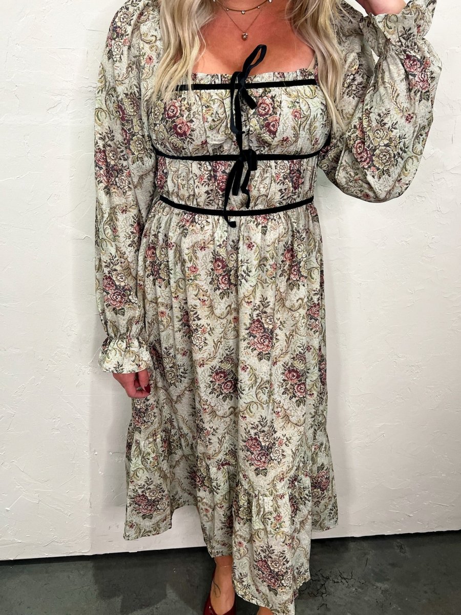 Eden Shirred Midi Dress - Revel Boutique