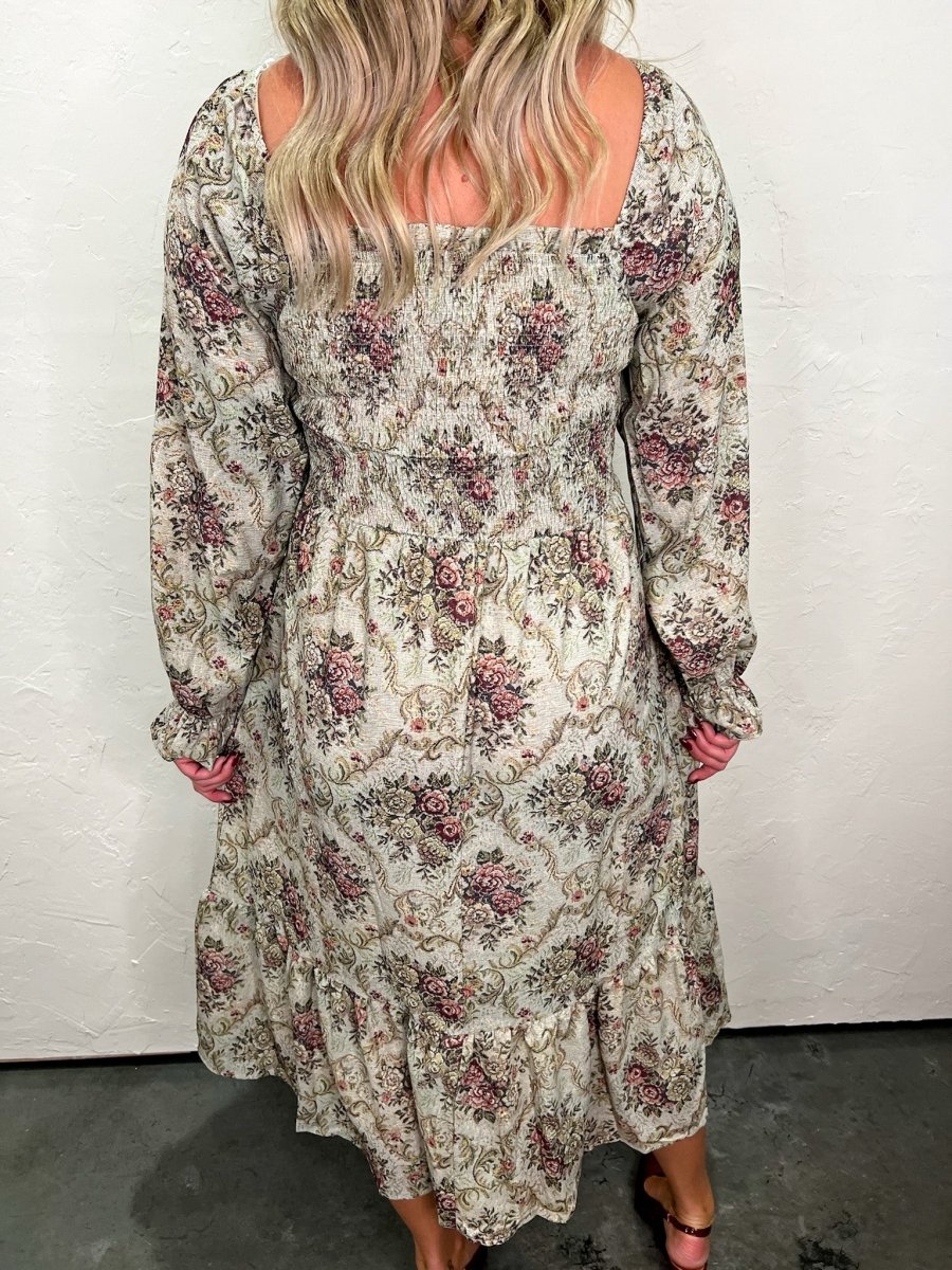 Eden Shirred Midi Dress - Revel Boutique