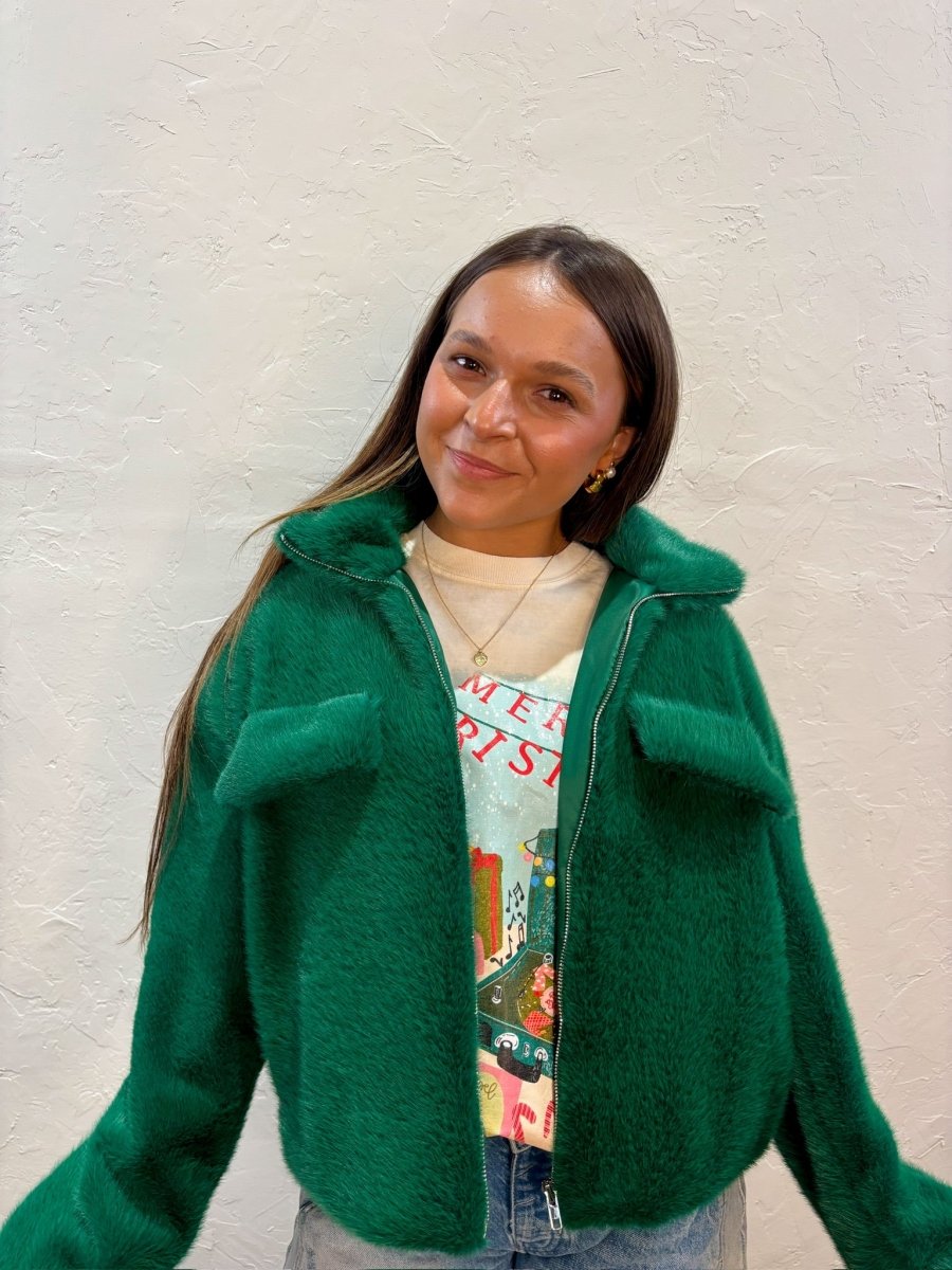 Emerald Shine Jacket - Revel Boutique