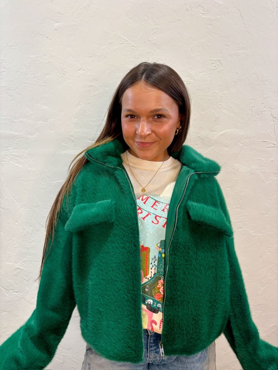 Emerald Shine Jacket - Revel Boutique