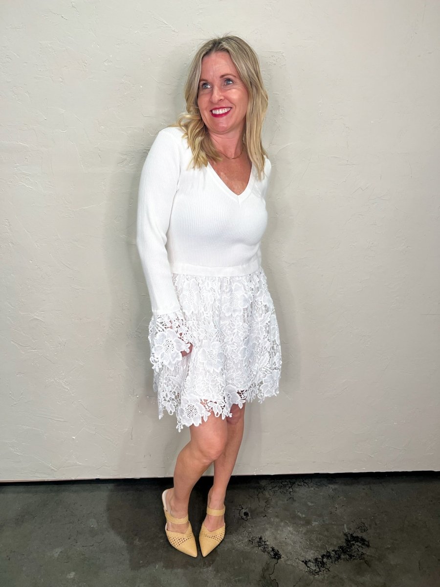 Enchanted White Lace Dress - Revel Boutique