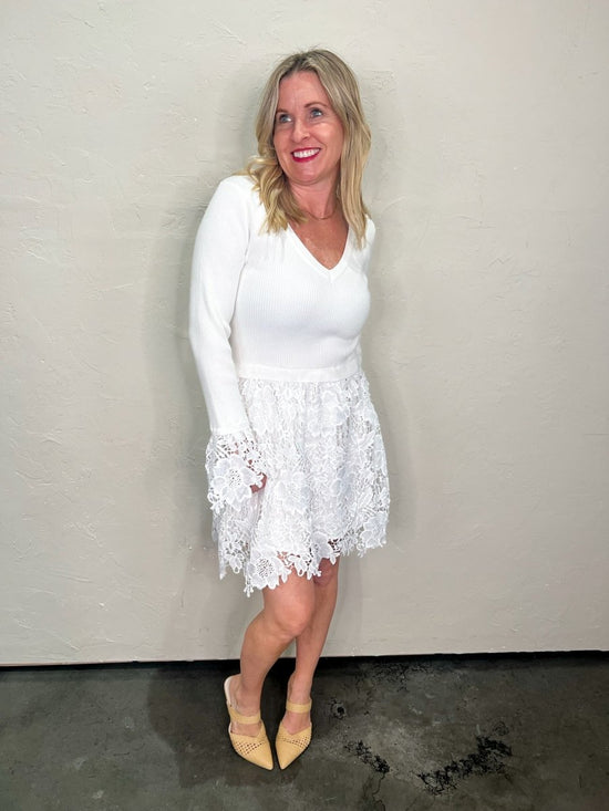 Enchanted White Lace Dress - Revel Boutique