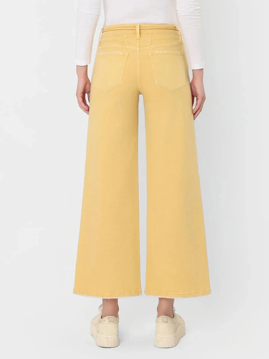 End Zone Wide Leg Jeans-Mustard - Revel Boutique