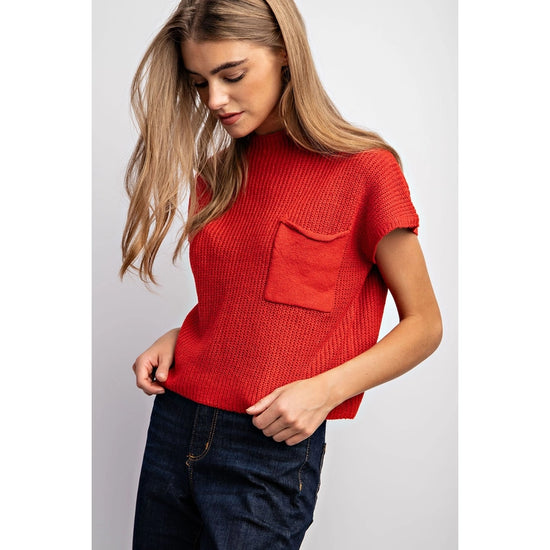 Freya Sweater Top -Red