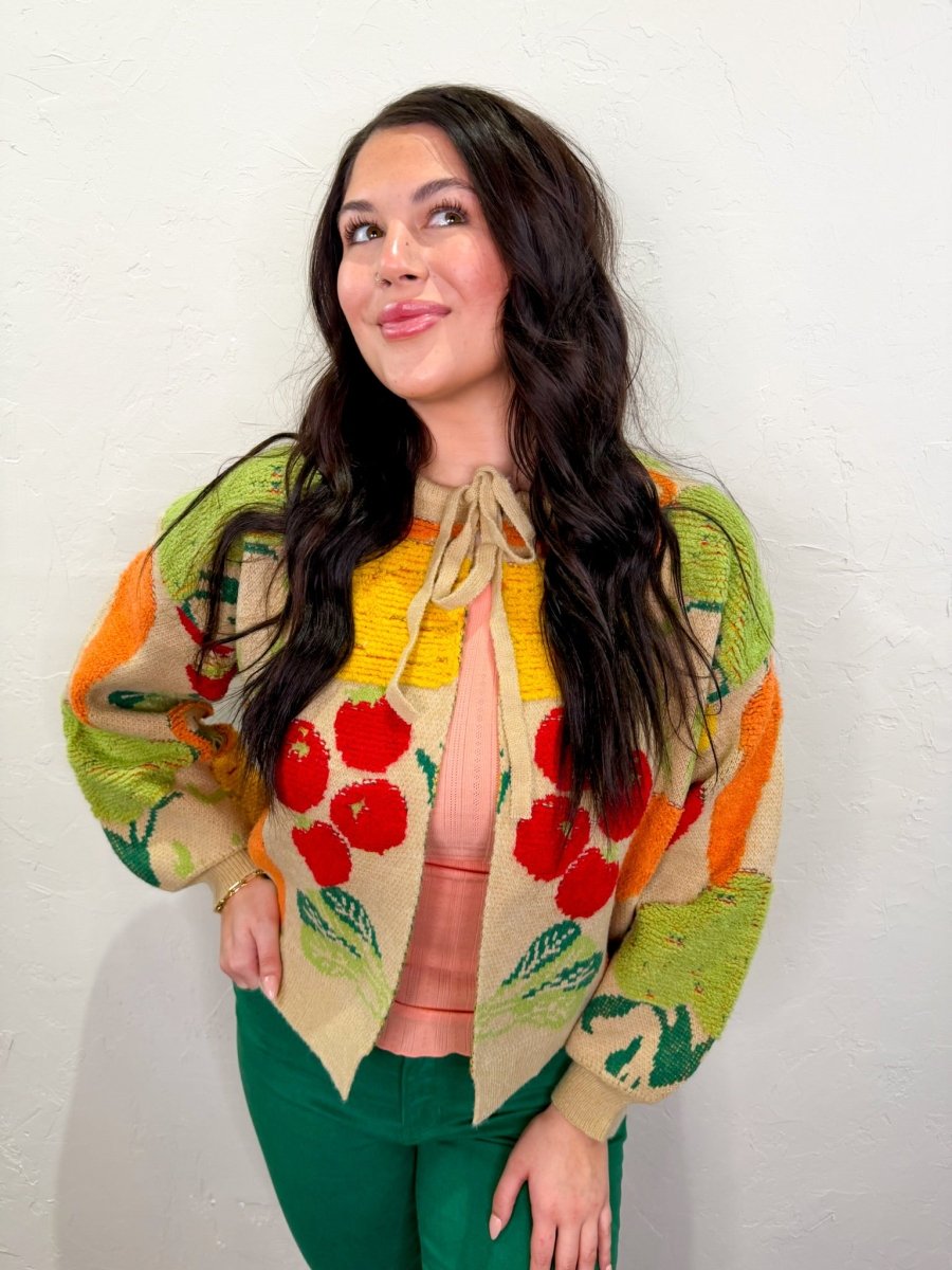 Farmers Market Tie - Front Cardi - Revel Boutique