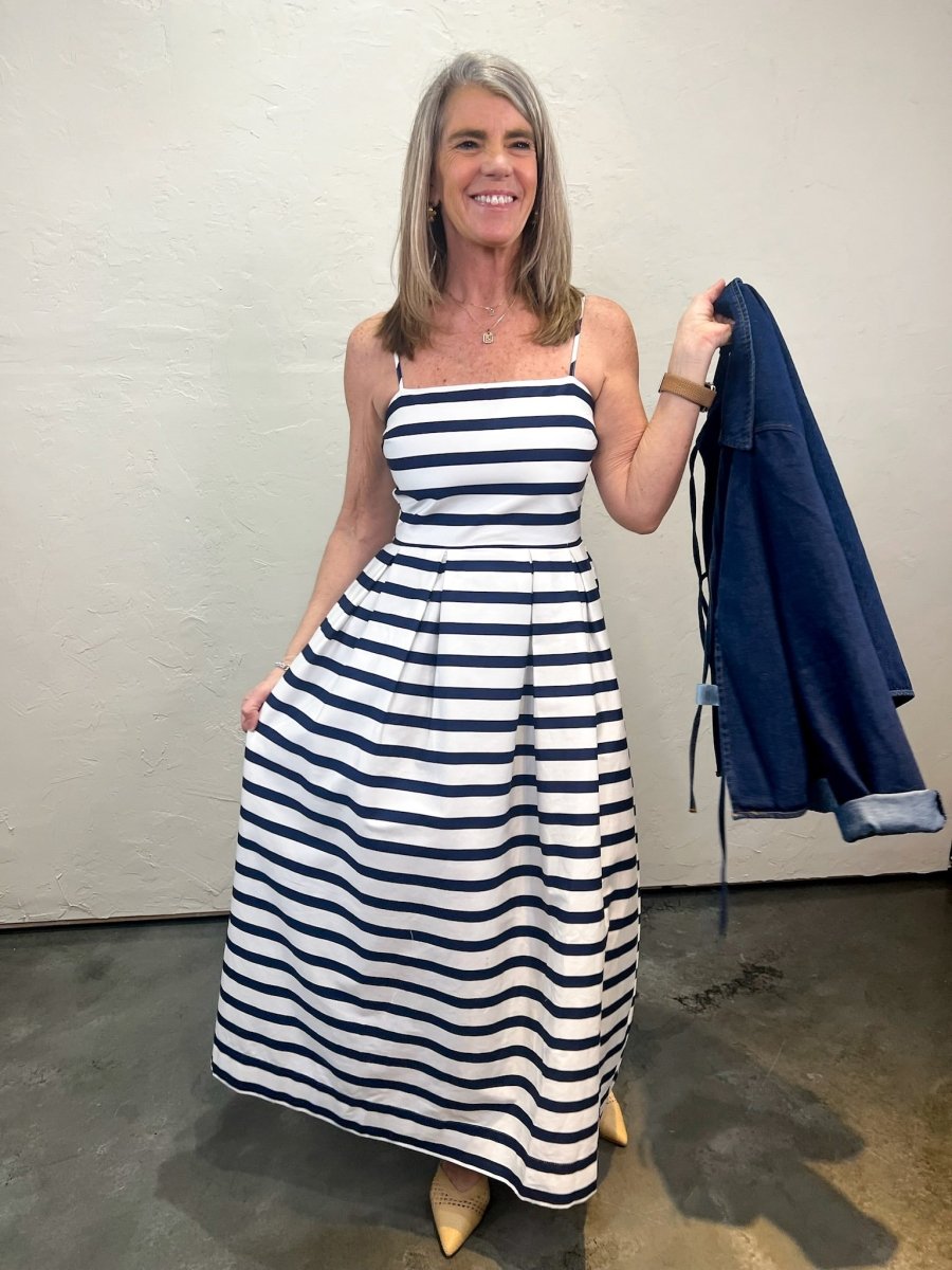 First Lady Striped Midi Dress - Revel Boutique