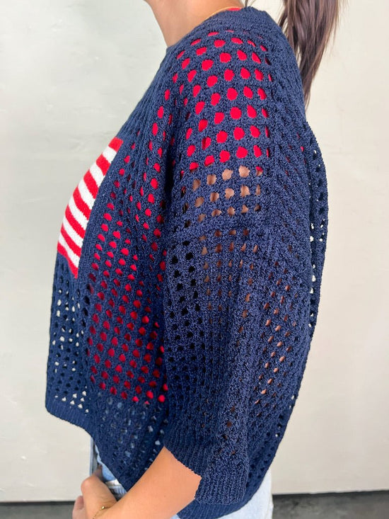Fisherman Flag Sweater - Revel Boutique