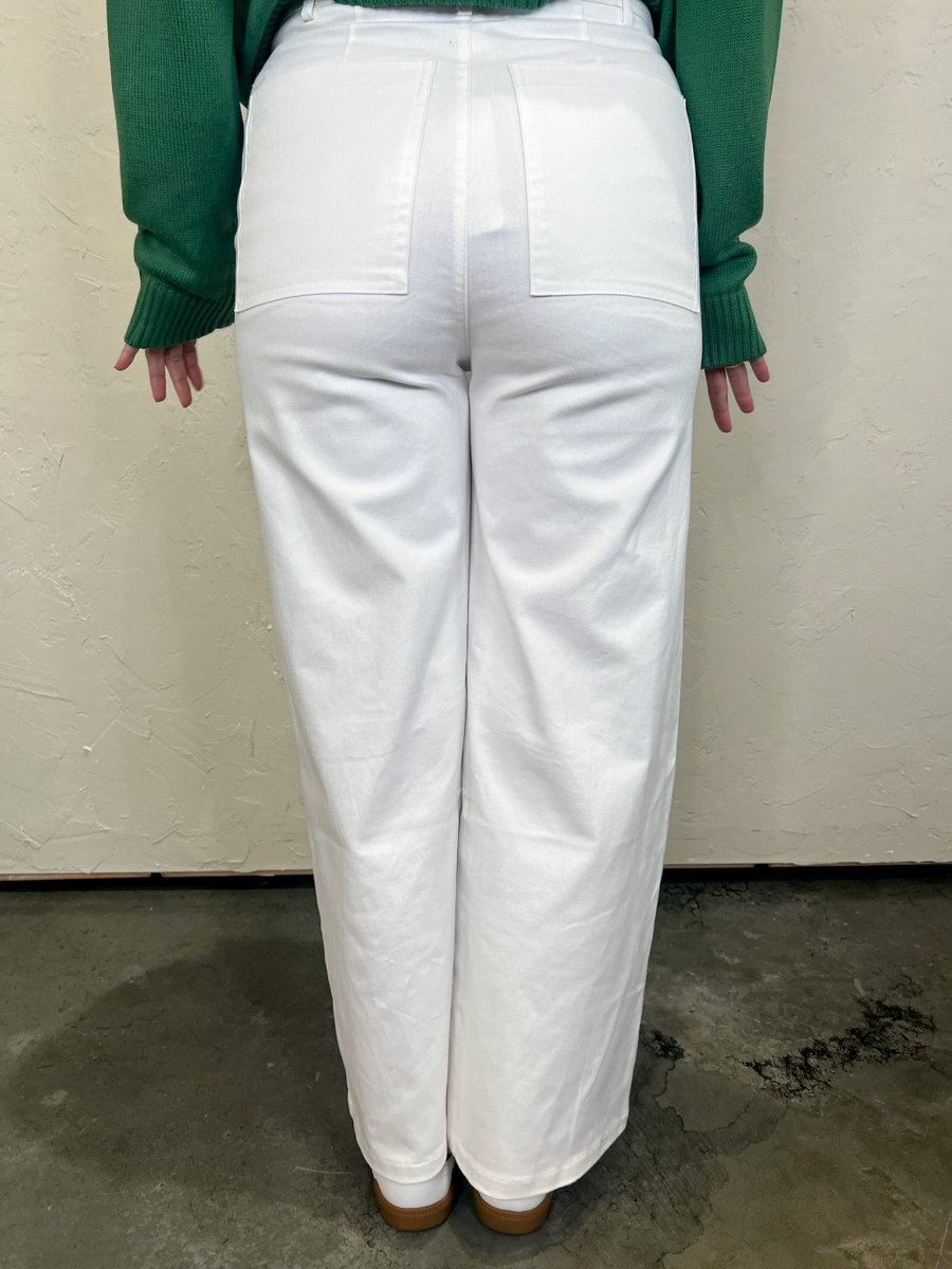 Fling High - Waisted Pants - White - Revel Boutique