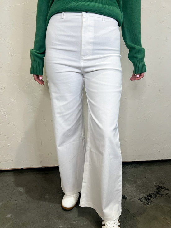 Fling High - Waisted Pants - White - Revel Boutique