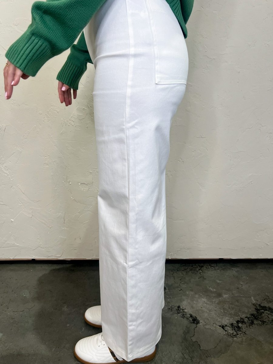 Fling High - Waisted Pants - White - Revel Boutique