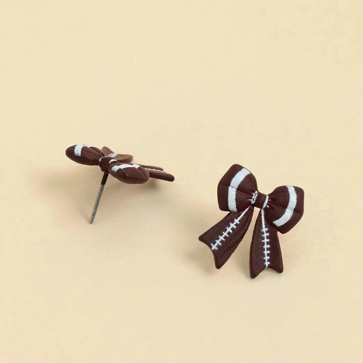 Football Bow Earrings - Revel Boutique