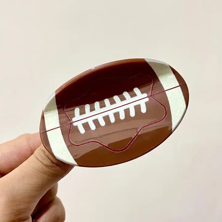Football Claw Clip-Brown - Revel Boutique