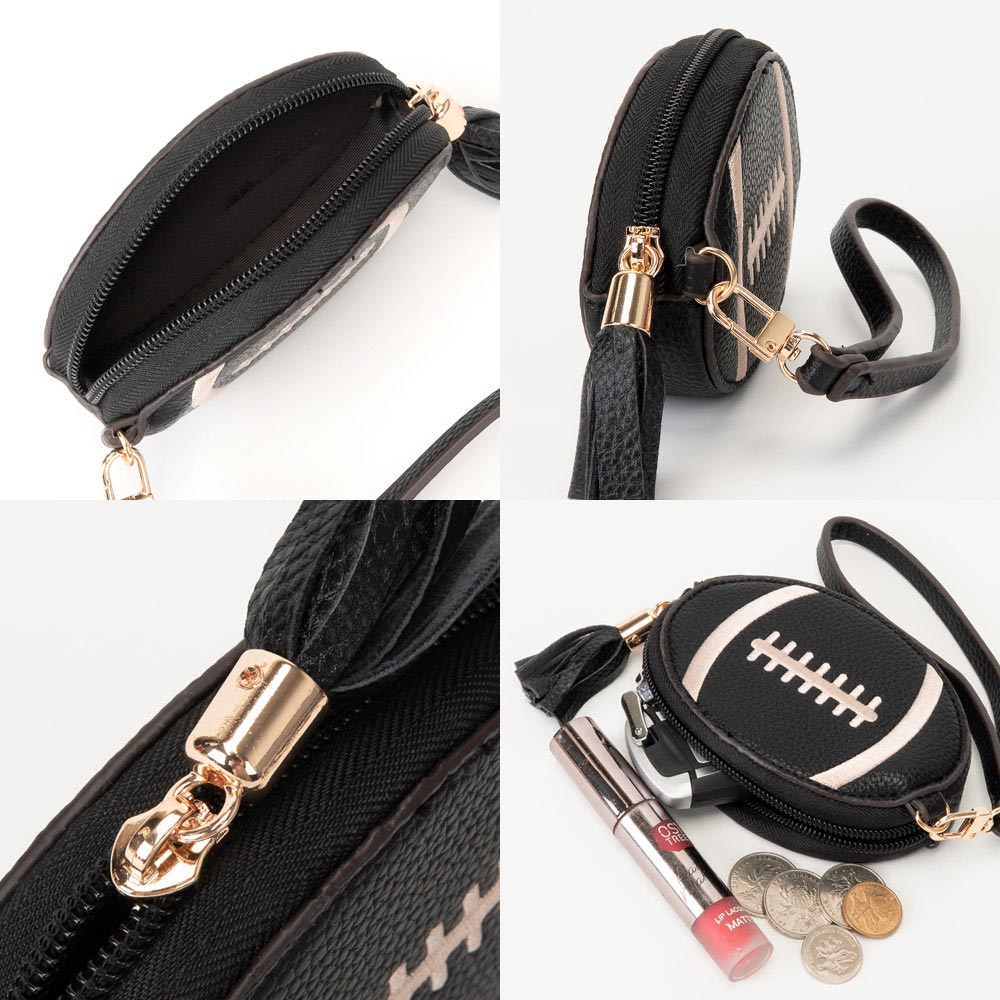 Football Wristlet-Black/Gold - Revel Boutique