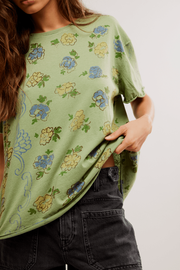 Free People: Boheme Tee - Green - Revel Boutique
