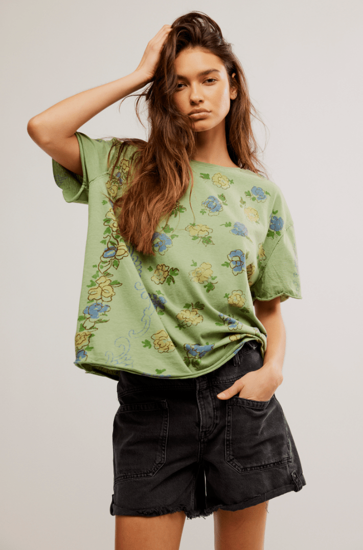 Free People: Boheme Tee - Green - Revel Boutique