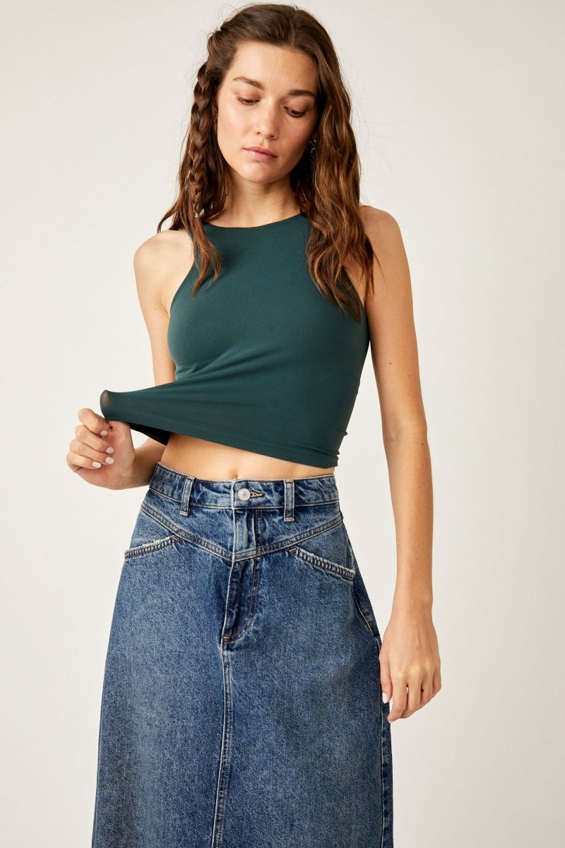 Free People: Clean Lines Cami - Forest Pool - Revel Boutique