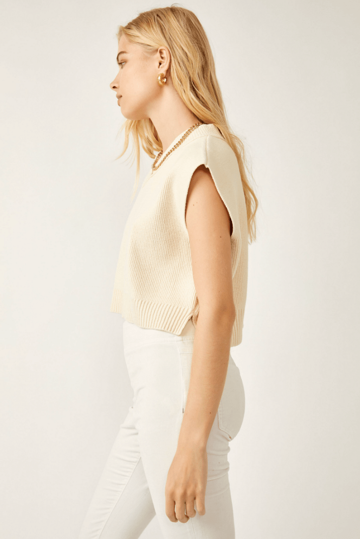 Free People: Easy Street Vest - Cream - Revel Boutique
