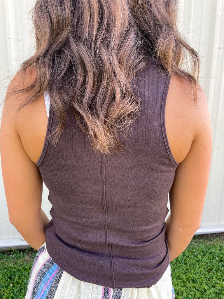 Free People: Fresh In Love Tank - Brown - Revel Boutique
