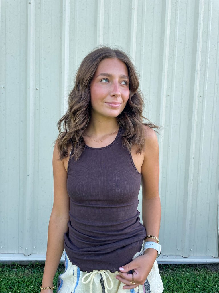 Free People: Fresh In Love Tank - Brown - Revel Boutique