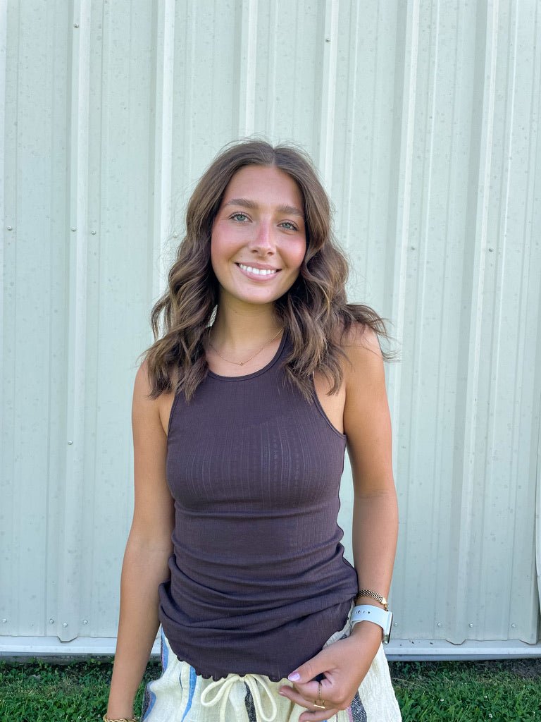 Free People: Fresh In Love Tank - Brown - Revel Boutique