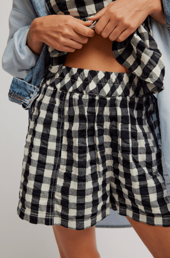 Free People: Get Free Seersucker Pull On - Black - Revel Boutique