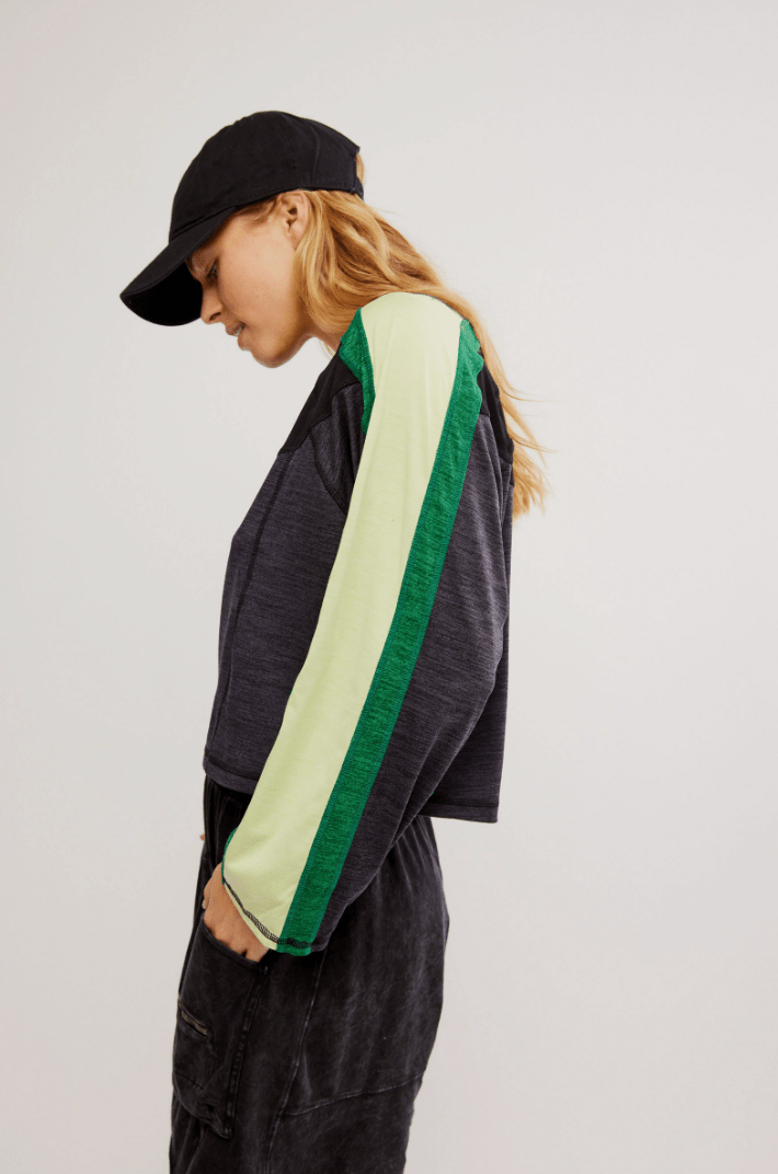 Free People: Go For The Goal Long Sleeve - Black - Revel Boutique