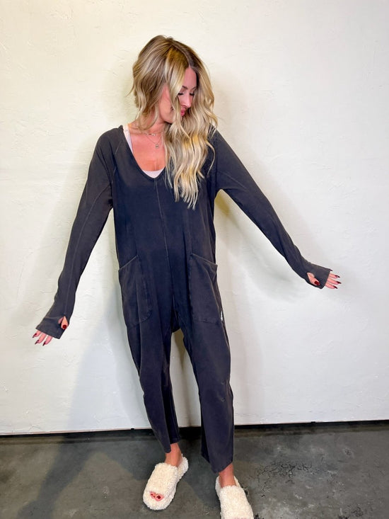 Free People: Hot Shot Long Sleeve Onesie - Black - Revel Boutique