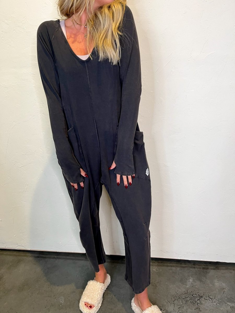 Free People: Hot Shot Long Sleeve Onesie - Black - Revel Boutique