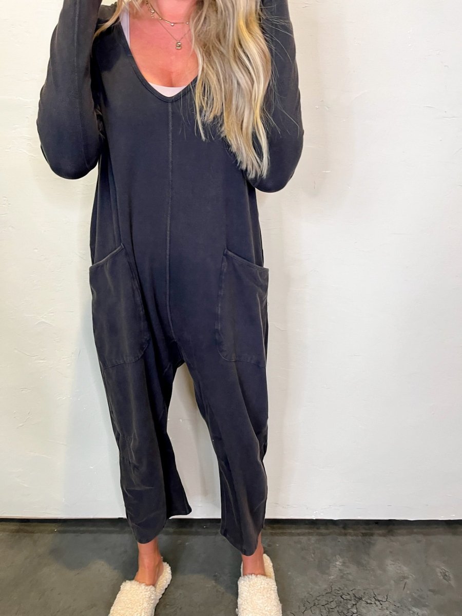 Free People: Hot Shot Long Sleeve Onesie - Black - Revel Boutique