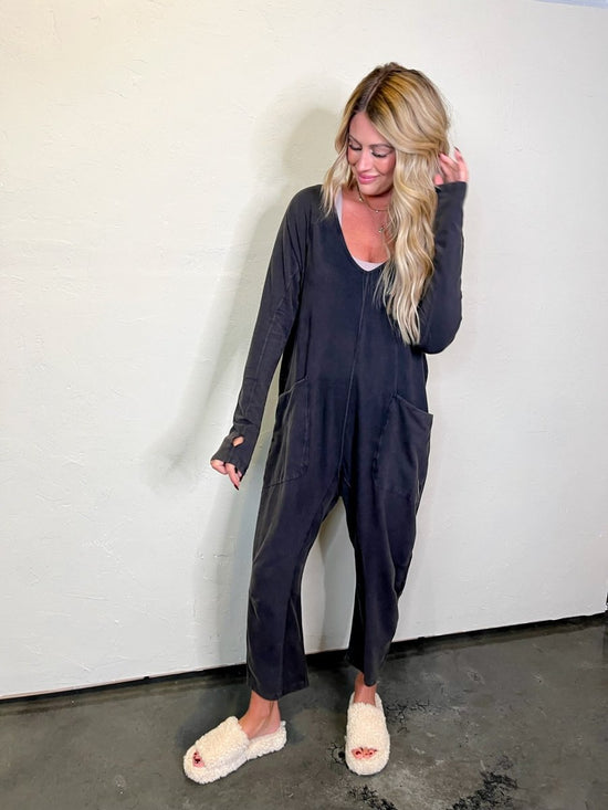 Free People: Hot Shot Long Sleeve Onesie - Black - Revel Boutique