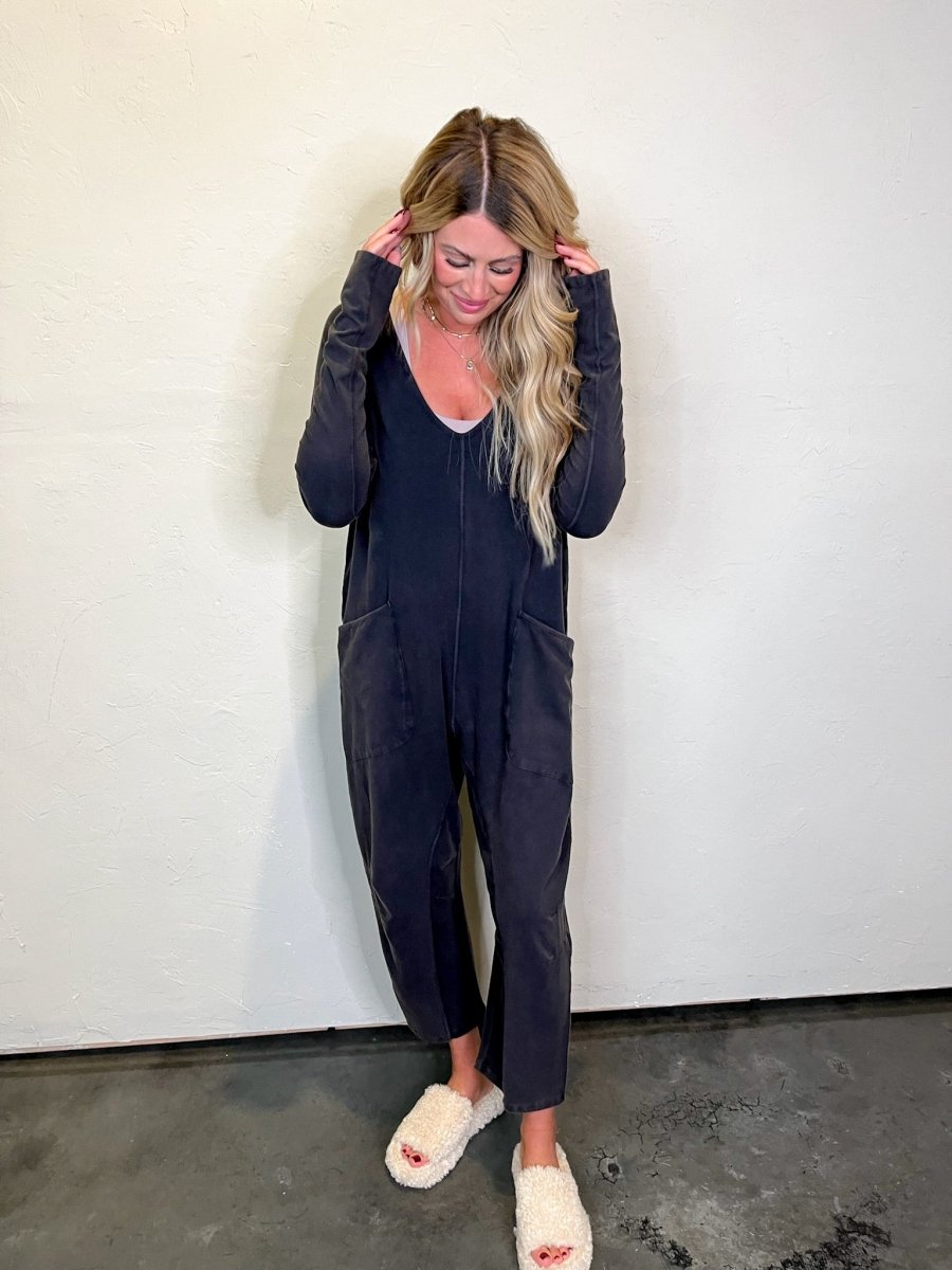 Free People: Hot Shot Long Sleeve Onesie - Black - Revel Boutique