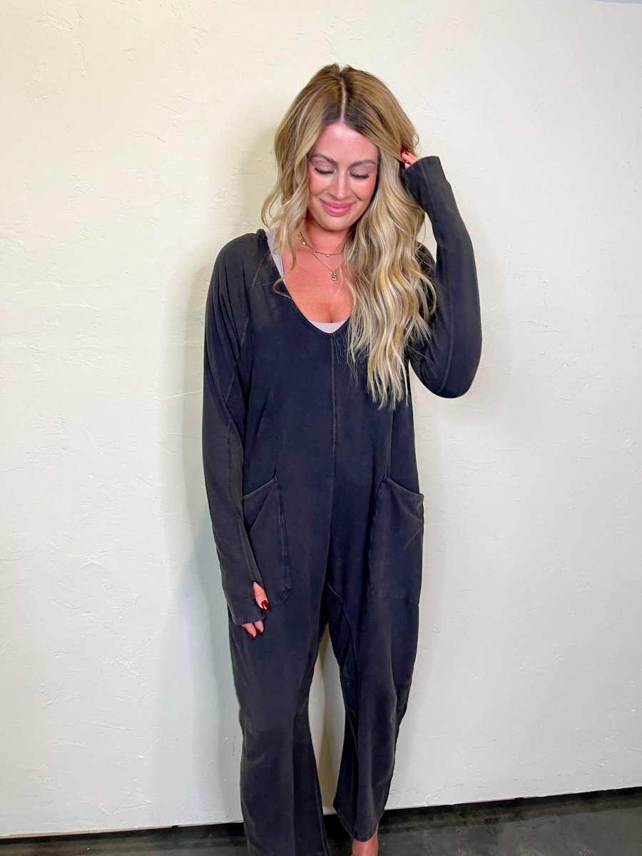 Free People: Hot Shot Long Sleeve Onesie - Black - Revel Boutique