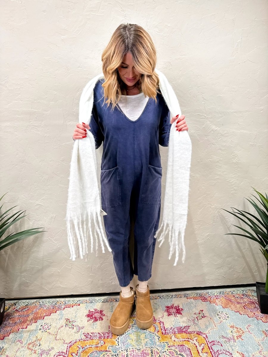 Free People: Hot Shot Long Sleeve Onesie - Midnight Navy - Revel Boutique