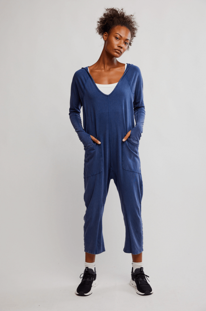 Free People: Hot Shot Long Sleeve Onesie - Midnight Navy - Revel Boutique