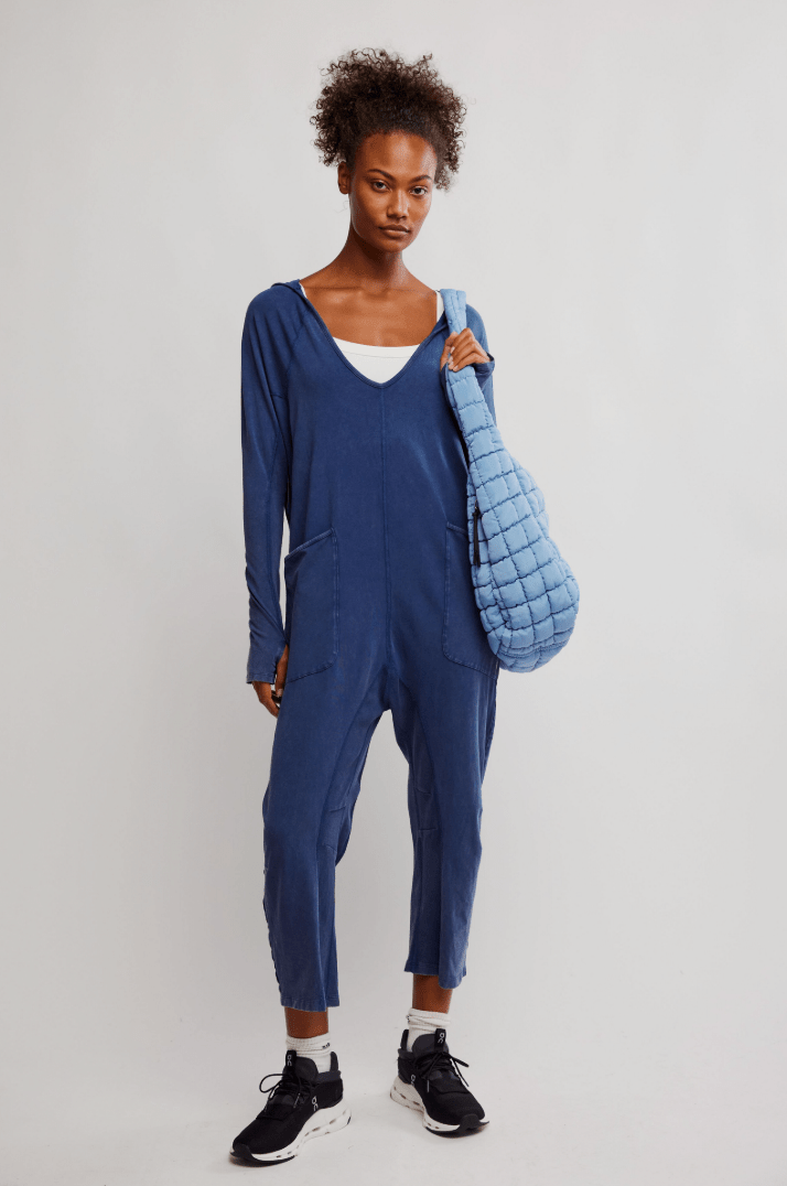 Free People: Hot Shot Long Sleeve Onesie - Midnight Navy - Revel Boutique