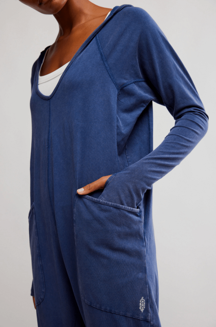 Free People: Hot Shot Long Sleeve Onesie - Midnight Navy - Revel Boutique
