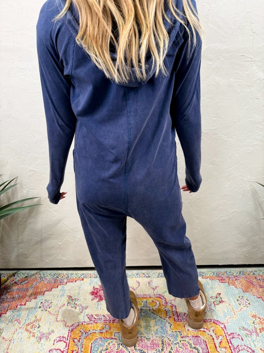 Free People: Hot Shot Long Sleeve Onesie - Midnight Navy - Revel Boutique