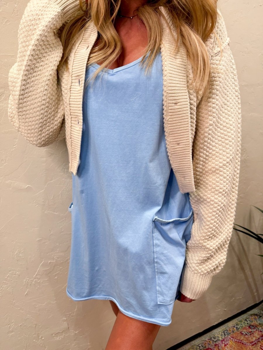 Free People: Hot Shot Mini Dress - Oxford Blue - Revel Boutique