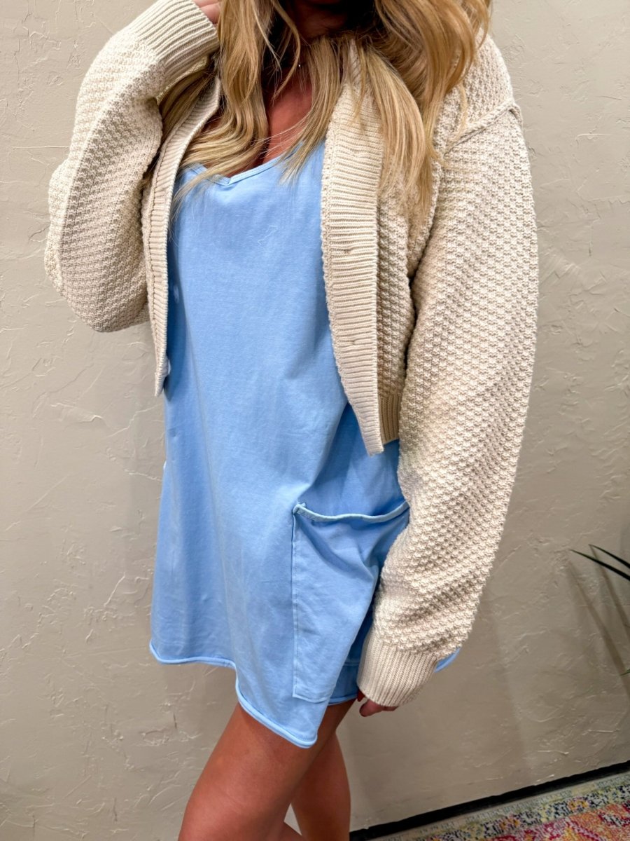 Free People: Hot Shot Mini Dress - Oxford Blue - Revel Boutique