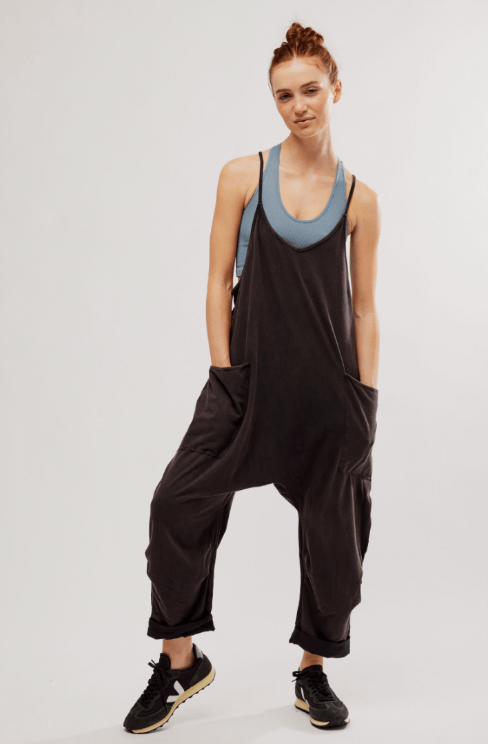 Free People: Hot Shot Onesie - Washed Black - Revel Boutique