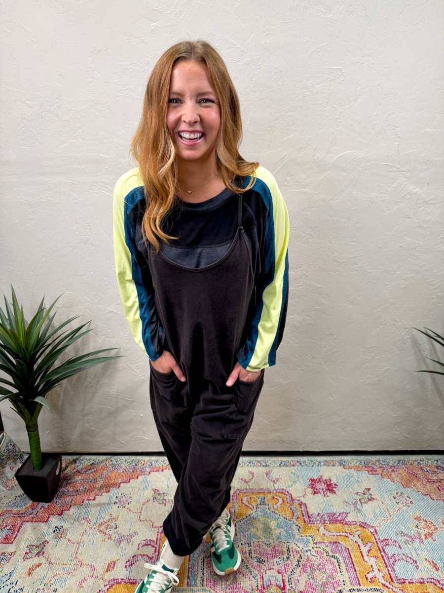 Free People: Hot Shot Onesie - Washed Black - Revel Boutique