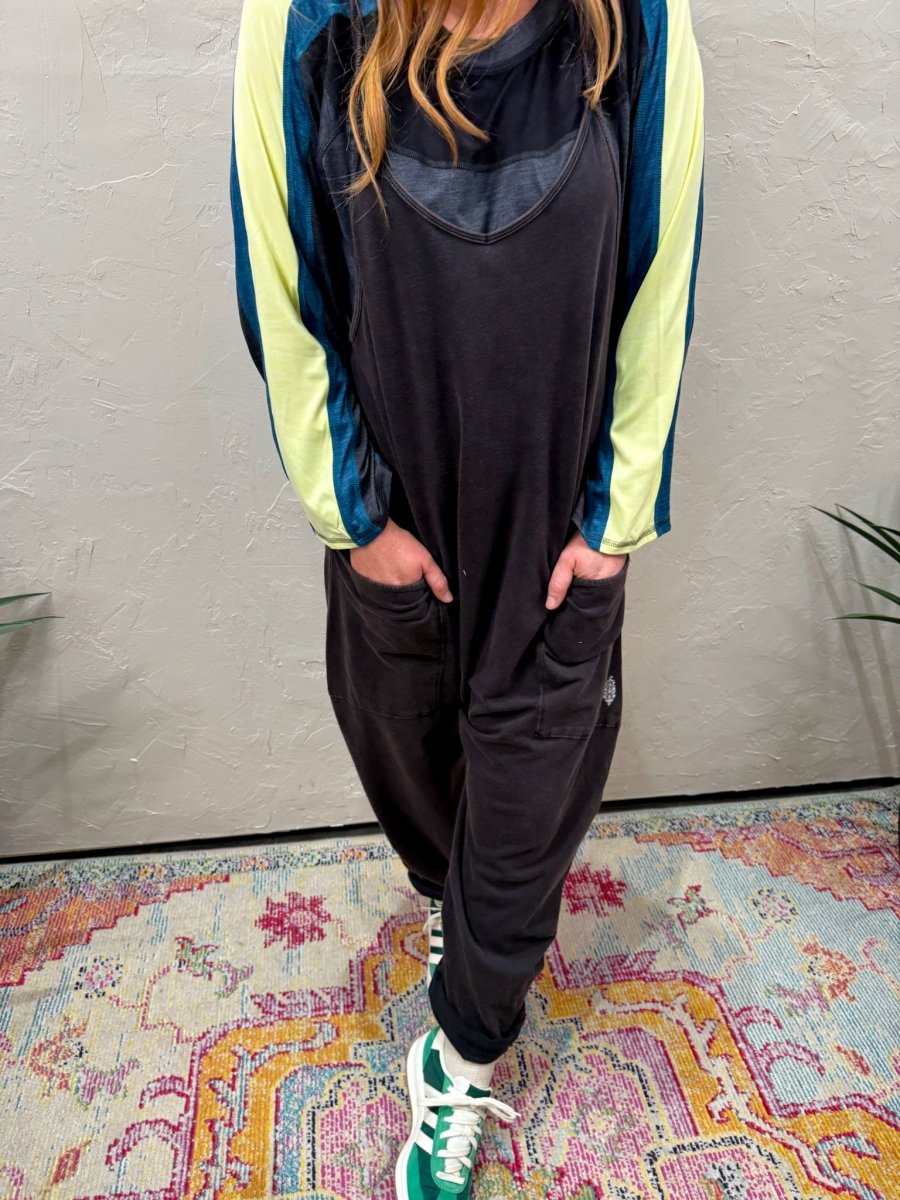 Free People: Hot Shot Onesie - Washed Black - Revel Boutique