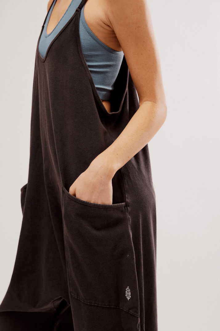 Free People: Hot Shot Onesie - Washed Black - Revel Boutique