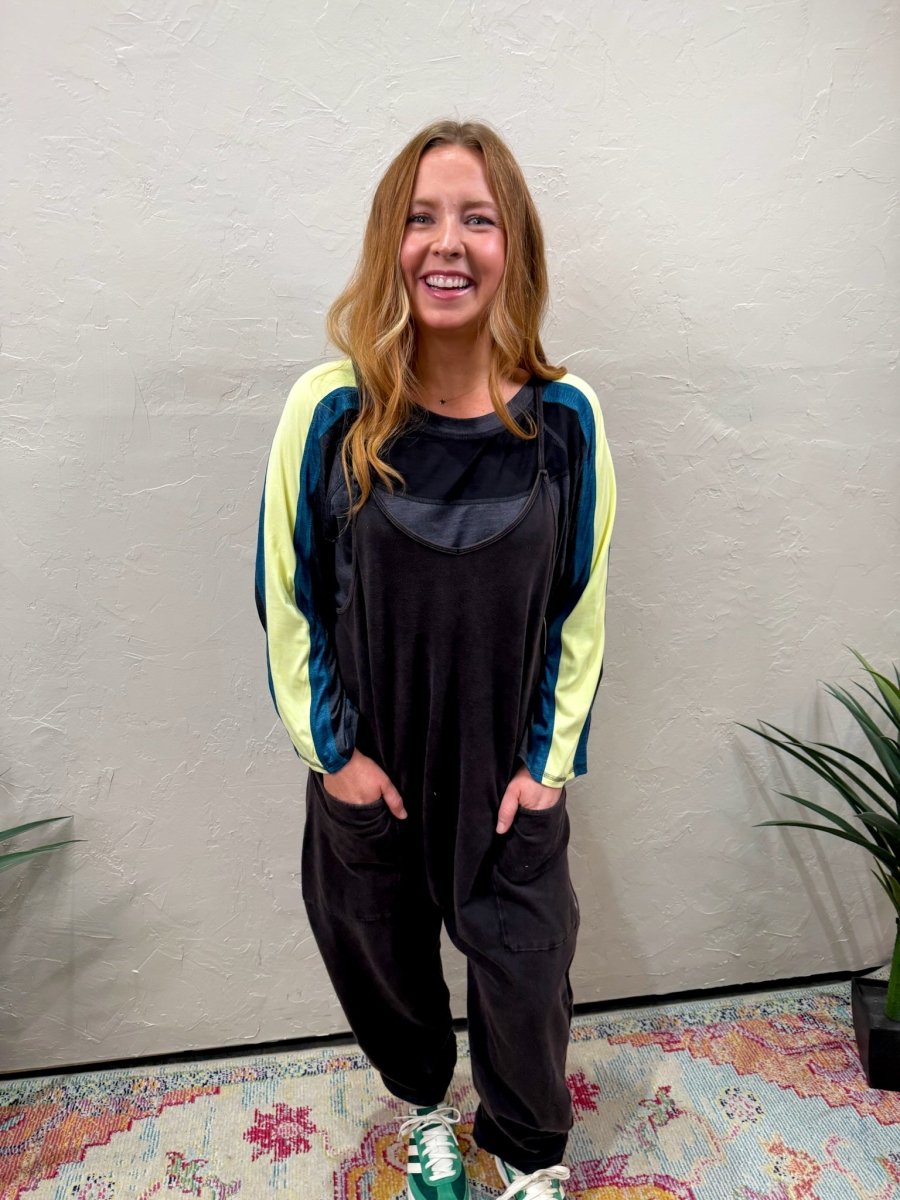 Free People: Hot Shot Onesie - Washed Black - Revel Boutique
