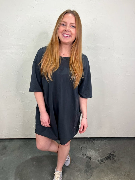 Load image into Gallery viewer, Free People: Hot Shot Tee Romper Coddy - Black - Revel Boutique
